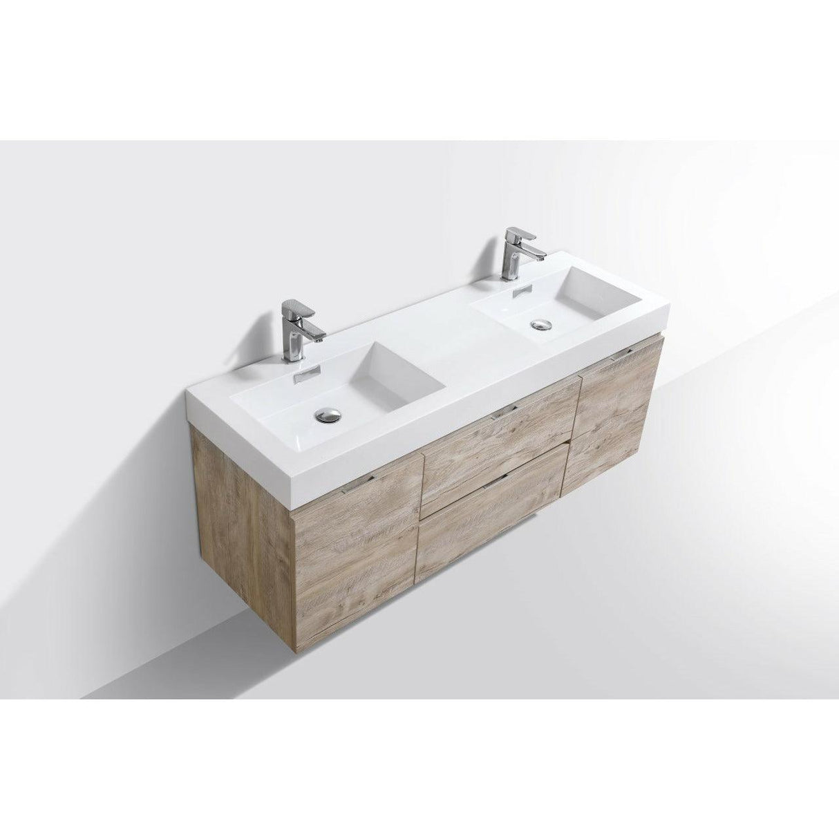 KubeBath Bliss Double Wall Mount Modern Bathroom Vanity