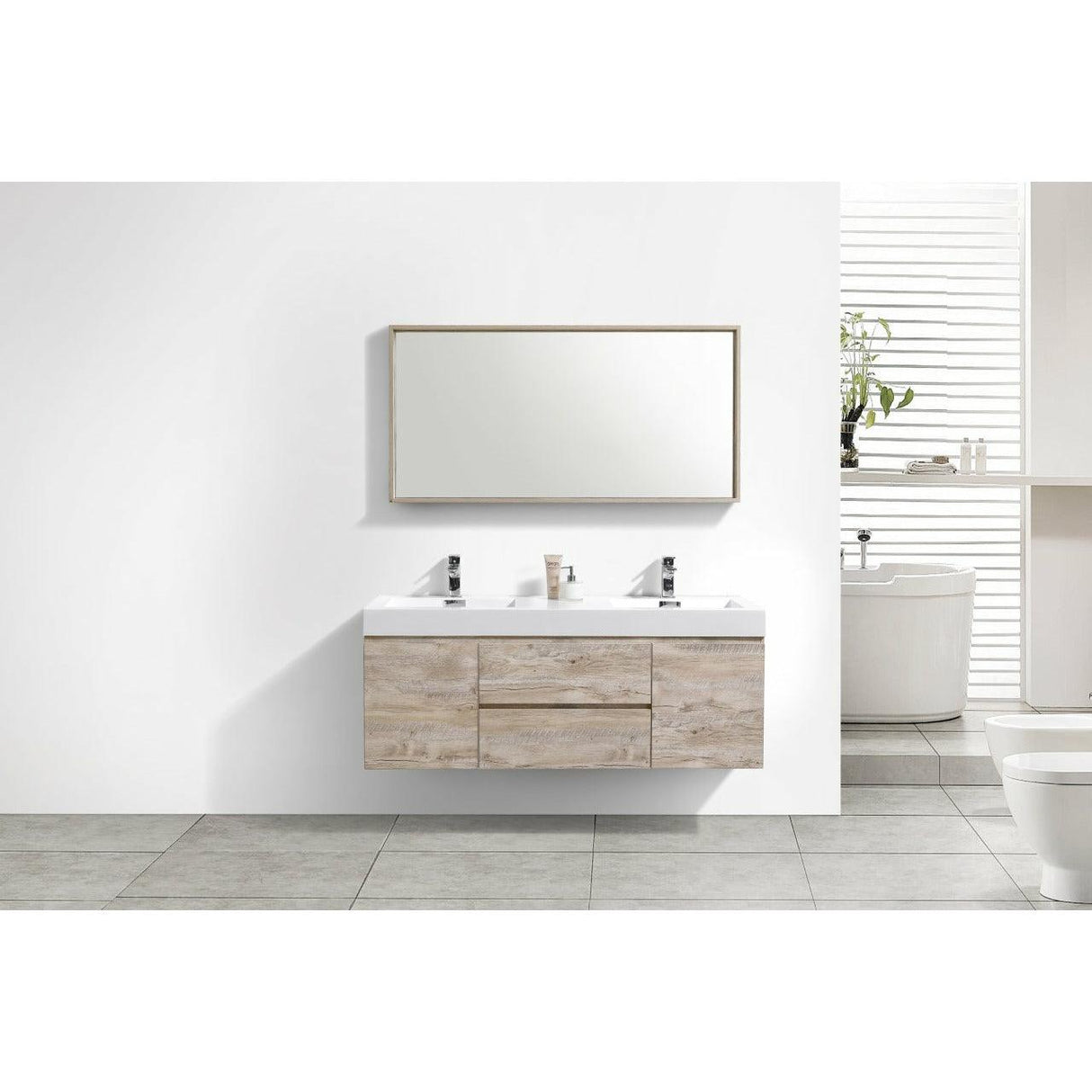 KubeBath Bliss Double Wall Mount Modern Bathroom Vanity