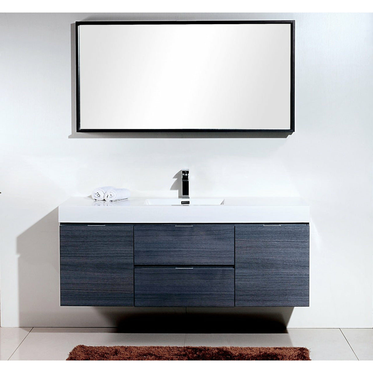 KubeBath Bliss Single Wall Mount Modern Bathroom Vanity