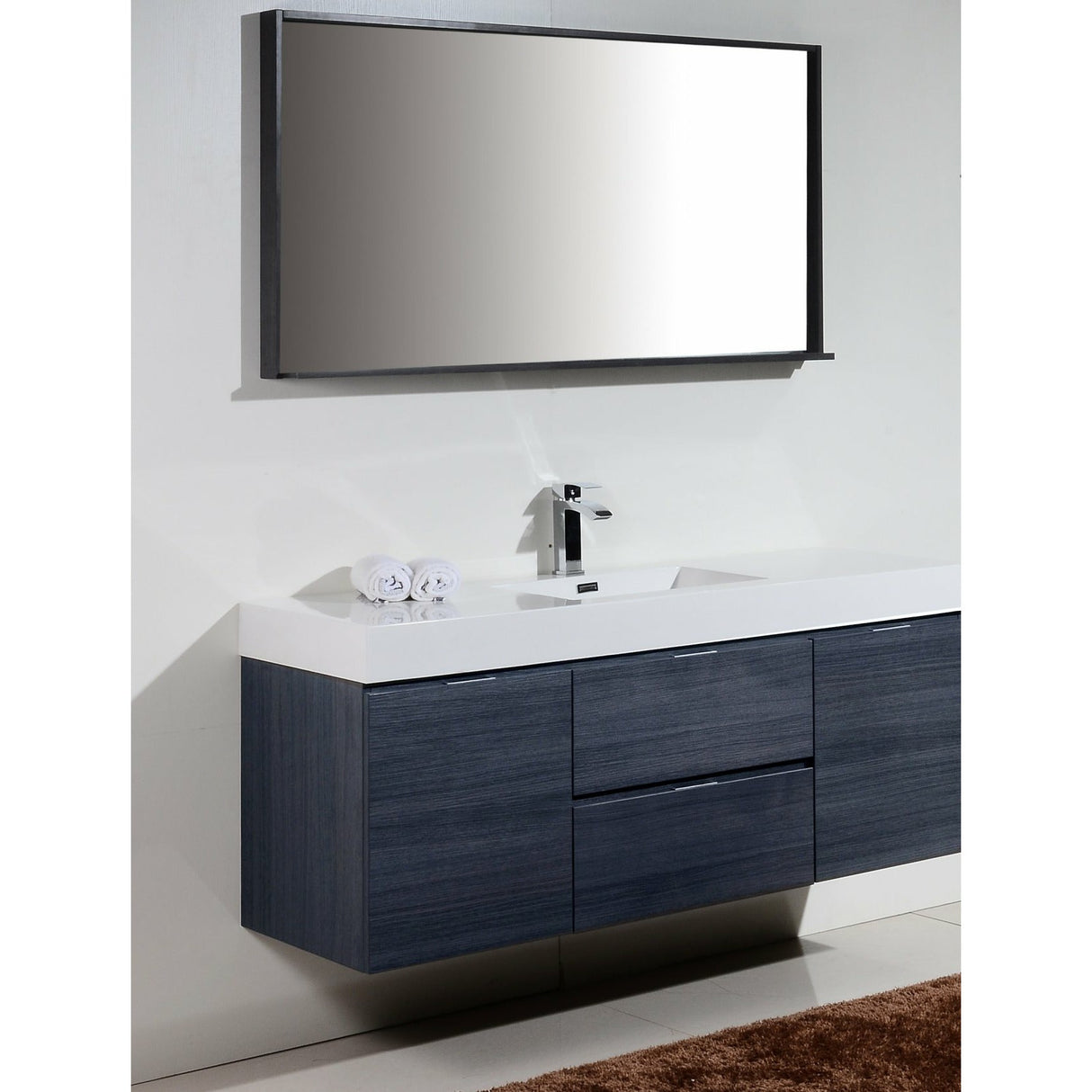 KubeBath Bliss Single Wall Mount Modern Bathroom Vanity