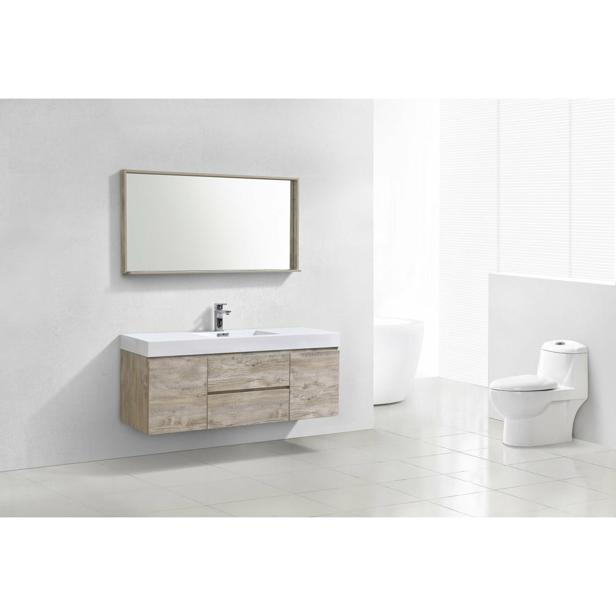 KubeBath Bliss Single Wall Mount Modern Bathroom Vanity