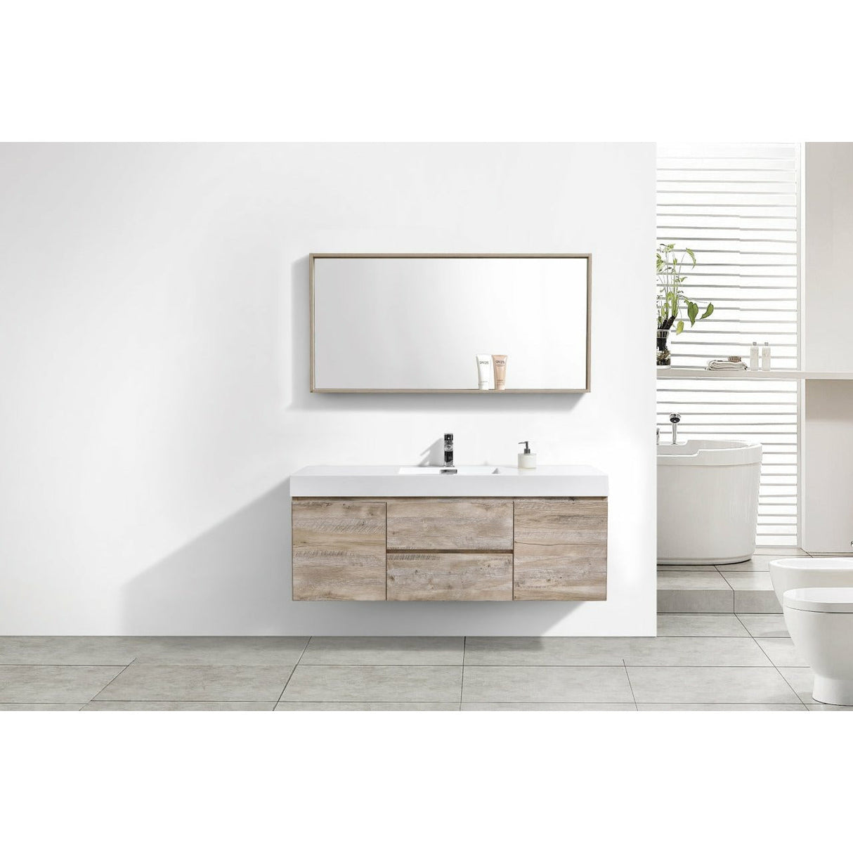 KubeBath Bliss Single Wall Mount Modern Bathroom Vanity