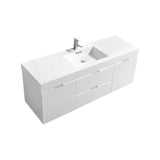 KubeBath Bliss Single Wall Mount Modern Bathroom Vanity