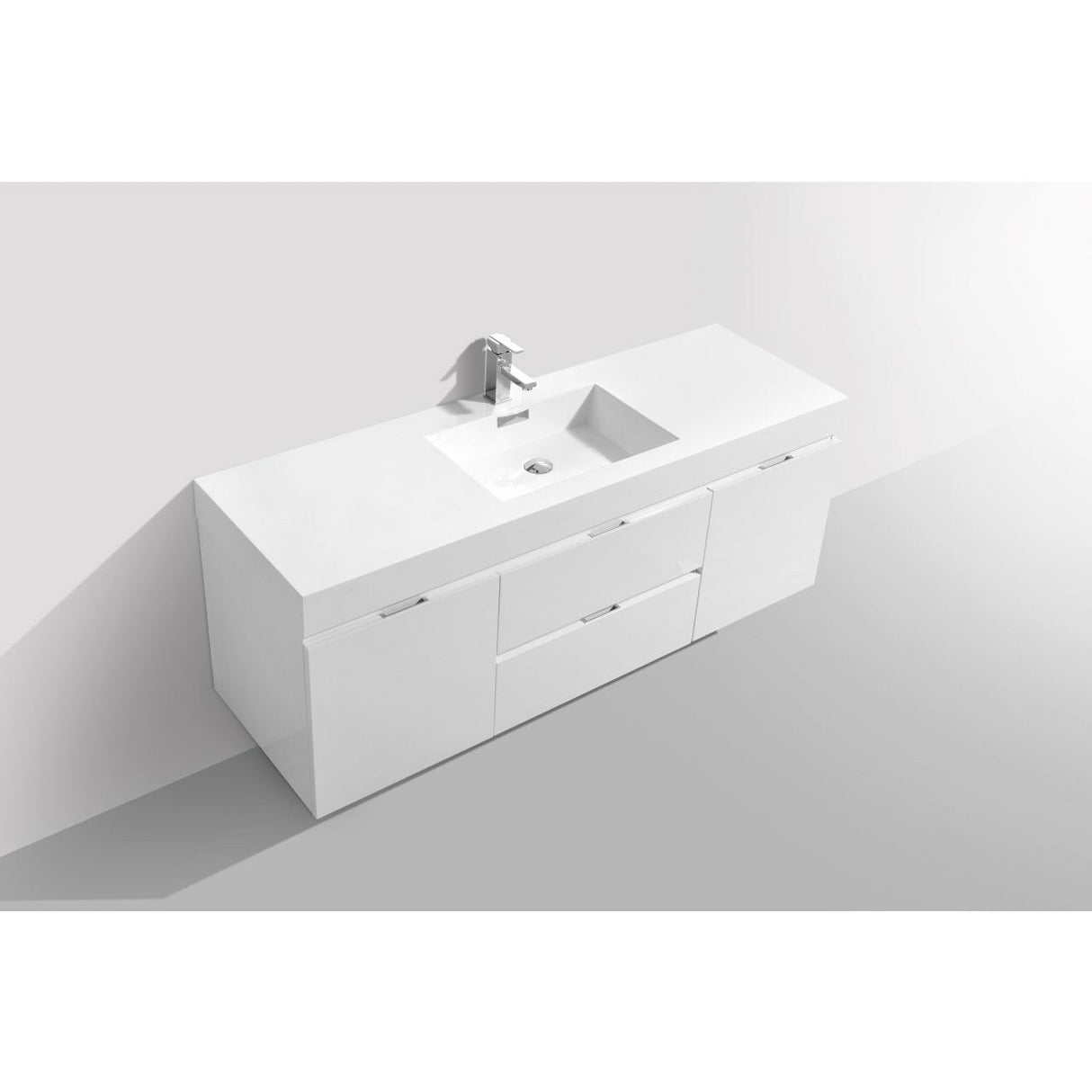 KubeBath Bliss Single Wall Mount Modern Bathroom Vanity