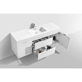 KubeBath Bliss Single Wall Mount Modern Bathroom Vanity