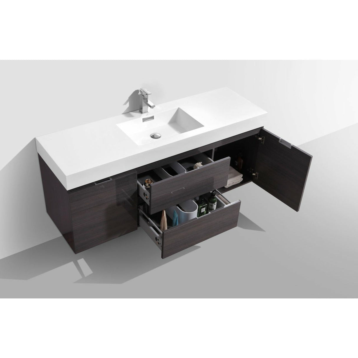 KubeBath Bliss Single Wall Mount Modern Bathroom Vanity