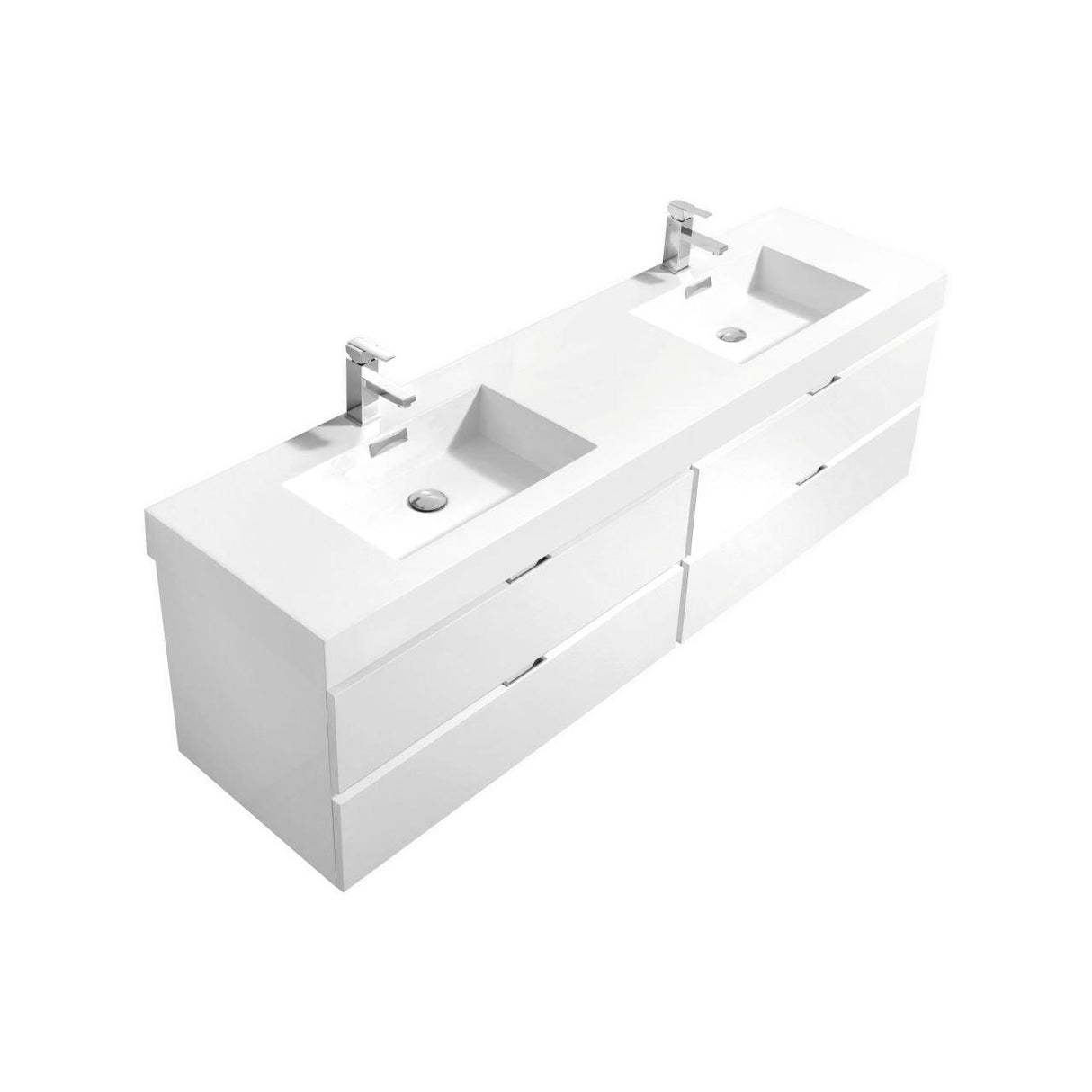 KubeBath Bliss Double Wall Mount Modern Bathroom Vanity - Sea & Stone Bath