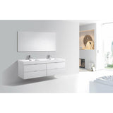 KubeBath Bliss Double Wall Mount Modern Bathroom Vanity