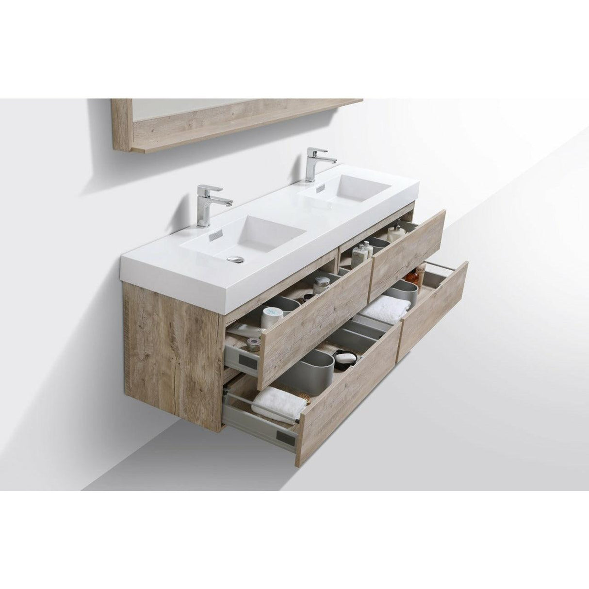 KubeBath Bliss Double Wall Mount Modern Bathroom Vanity