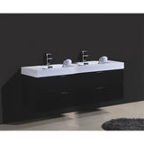 KubeBath Bliss Double Wall Mount Modern Bathroom Vanity