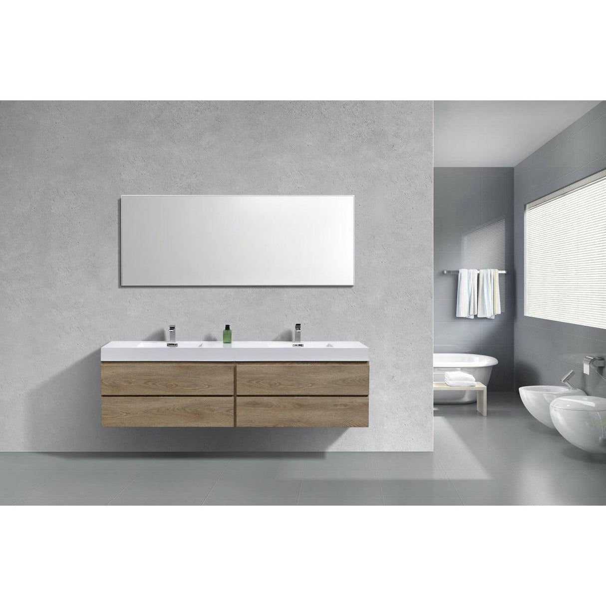 KubeBath Bliss Double Wall Mount Modern Bathroom Vanity