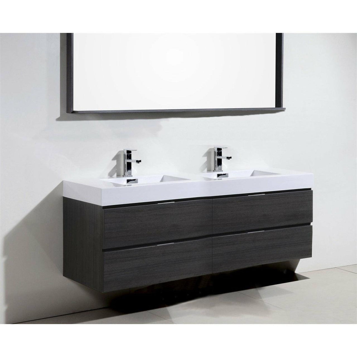 KubeBath Bliss Double Wall Mount Modern Bathroom Vanity