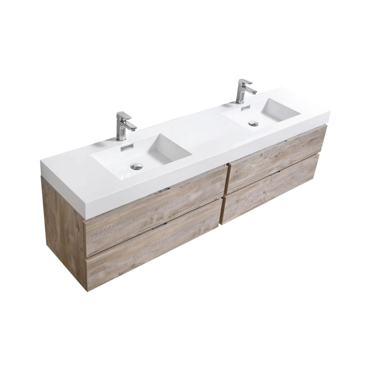 KubeBath Bliss Double Wall Mount Modern Bathroom Vanity - Sea & Stone Bath