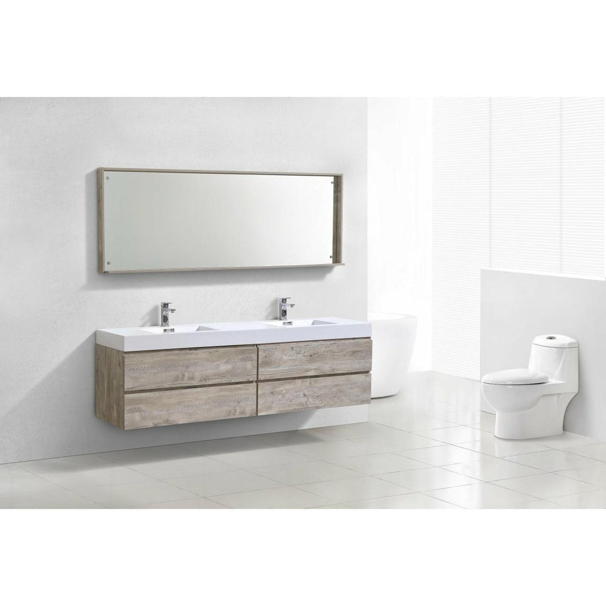 KubeBath Bliss Double Wall Mount Modern Bathroom Vanity