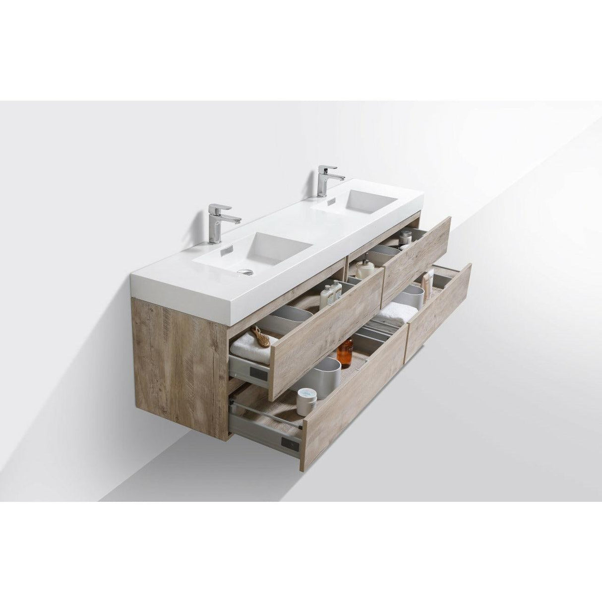 KubeBath Bliss Double Wall Mount Modern Bathroom Vanity