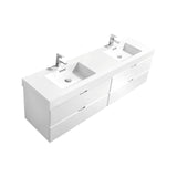 KubeBath Bliss Double Wall Mount Modern Bathroom Vanity - Sea & Stone Bath