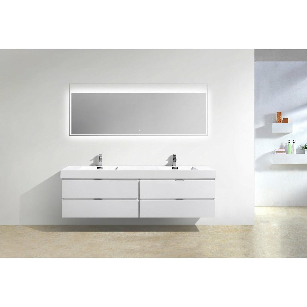 KubeBath Bliss Double Wall Mount Modern Bathroom Vanity