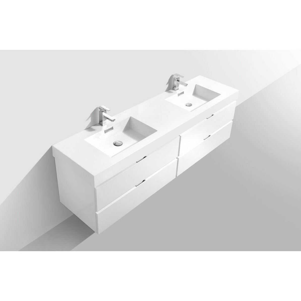 KubeBath Bliss Double Wall Mount Modern Bathroom Vanity