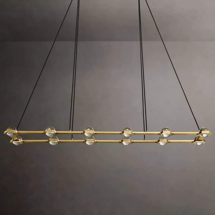 Radiani Crystal Ball Rectangular Chandelier 72''