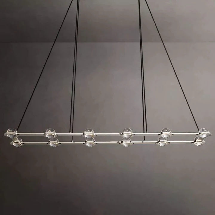 Radiani Crystal Ball Rectangular Chandelier 72''