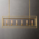 Becklola Rectangular Chandelier 54" chandeliers for dining room,chandeliers for stairways,chandeliers for foyer,chandeliers for bedrooms,chandeliers for kitchen,chandeliers for living room Rbrights Lacquered Burnished Brass  