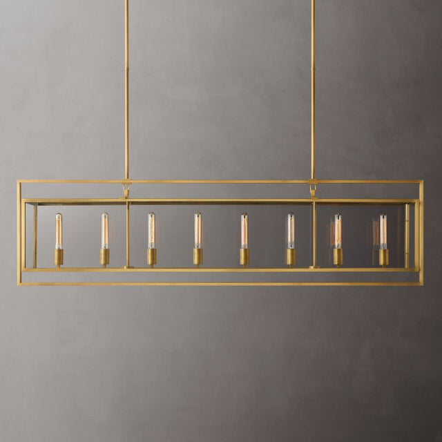 Becklola Rectangular Chandelier 72" chandeliers for dining room,chandeliers for stairways,chandeliers for foyer,chandeliers for bedrooms,chandeliers for kitchen,chandeliers for living room Rbrights Lacquered Burnished Brass  