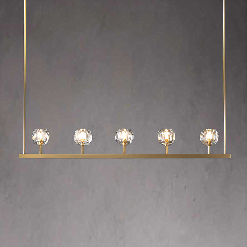 BOULA  DE Crystal Ball Linear Chandelier 48"