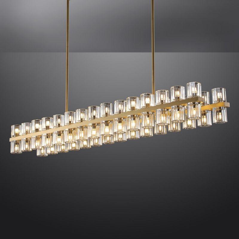 Beliy Crystal Rectangular Chandelier 54"