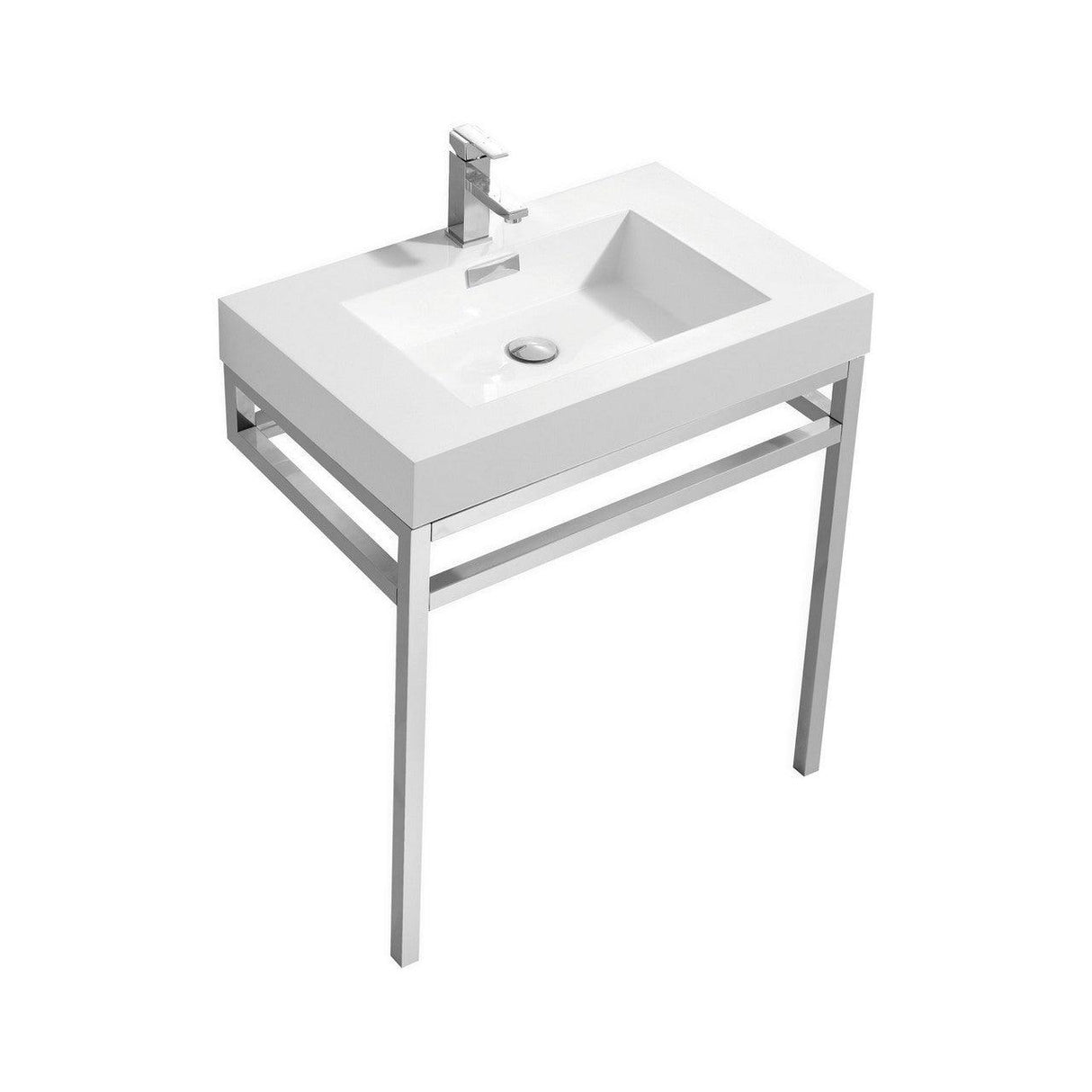 KubeBath Haus Single Sink Stainless Steel Console