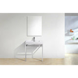 KubeBath Haus Single Sink Stainless Steel Console