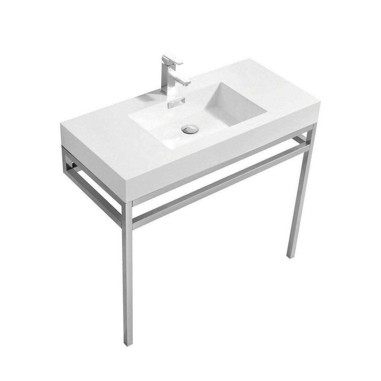 KubeBath Haus Single Sink Stainless Steel Console