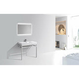 KubeBath Haus Single Sink Stainless Steel Console