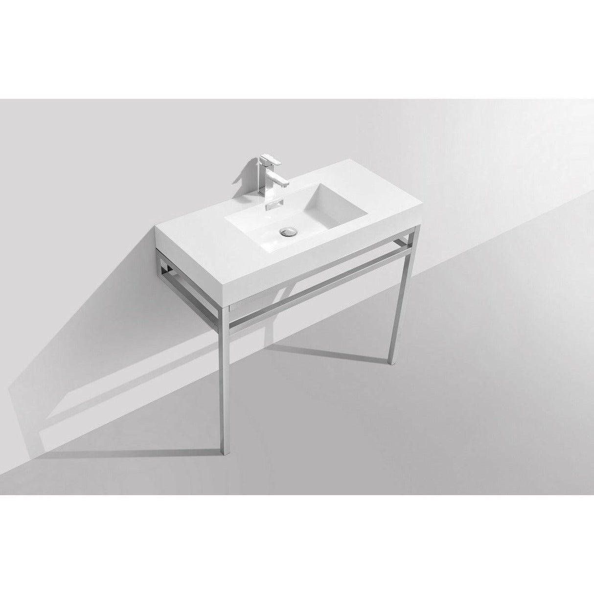 KubeBath Haus Single Sink Stainless Steel Console