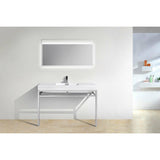 KubeBath Haus Single Sink Stainless Steel Console - Sea & Stone Bath