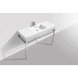 KubeBath Haus Single Sink Stainless Steel Console