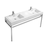 KubeBath Haus 60" Double Sink Stainless Steel Console