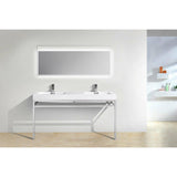 KubeBath Haus 60" Double Sink Stainless Steel Console