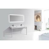 KubeBath Haus 60" Double Sink Stainless Steel Console