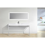 KubeBath Haus Single Sink Stainless Steel Console - Sea & Stone Bath