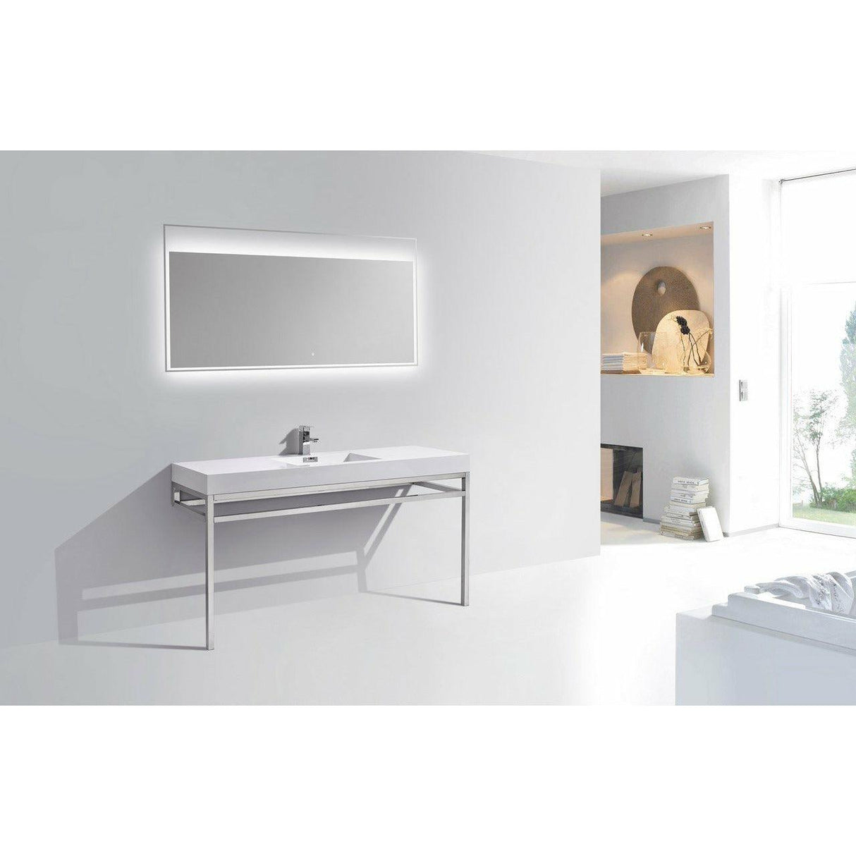 KubeBath Haus Single Sink Stainless Steel Console