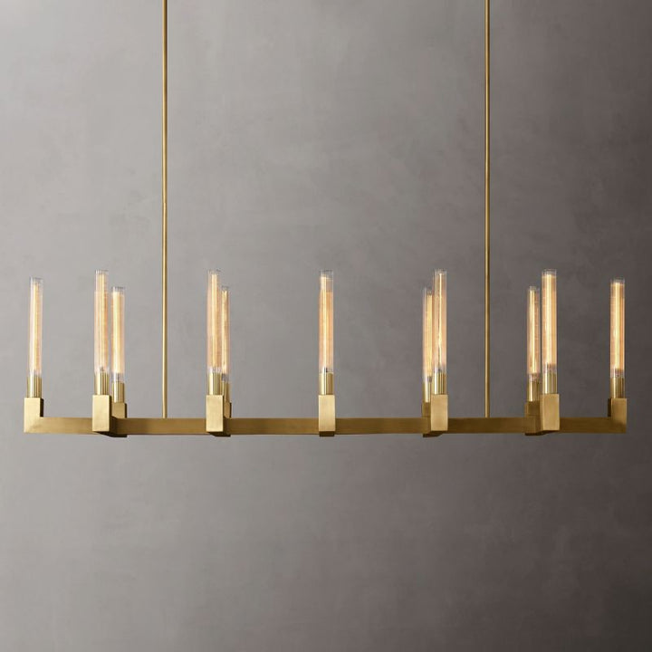 Cania Linear Chandelier 67" chandeliers for dining room,chandeliers for stairways,chandeliers for foyer,chandeliers for bedrooms,chandeliers for kitchen,chandeliers for living room Rbrights Lacquered Burnished Brass  