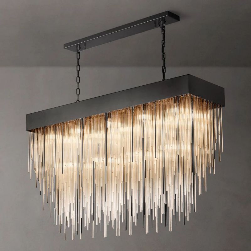 Cascada Blown Glass Square Chandelier 54"