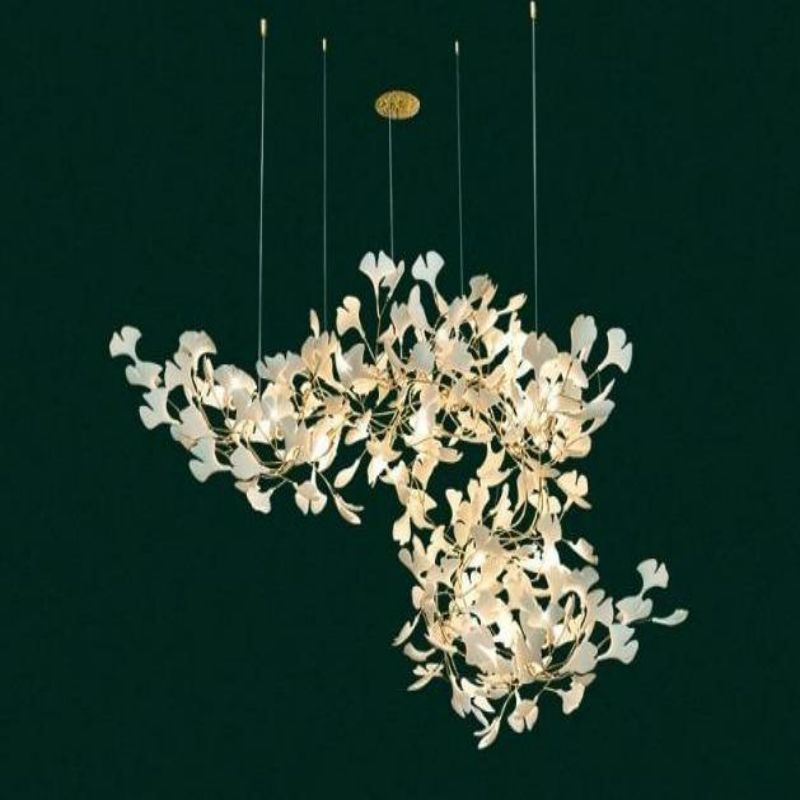 Ceramic Ginkgo Branch Chandelier