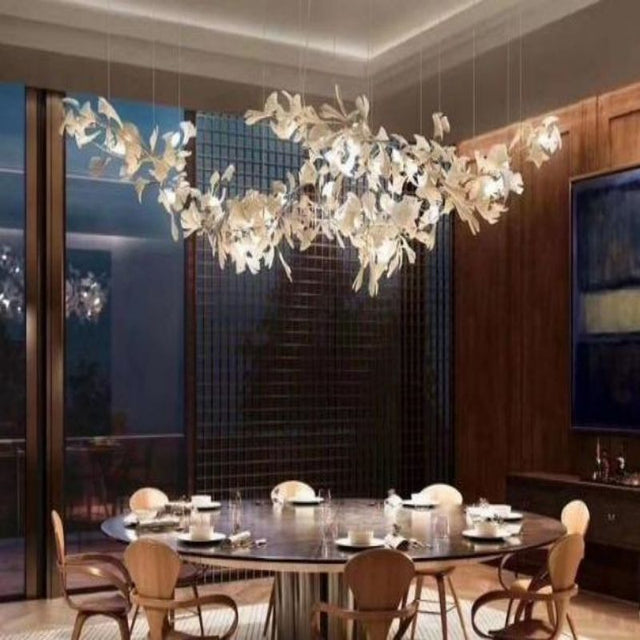 Ceramic Ginkgo Branch Chandelier chandeliers for dining room,chandeliers for stairways,chandeliers for foyer,chandeliers for bedrooms,chandeliers for kitchen,chandeliers for living room Rbrights 78.8" L  