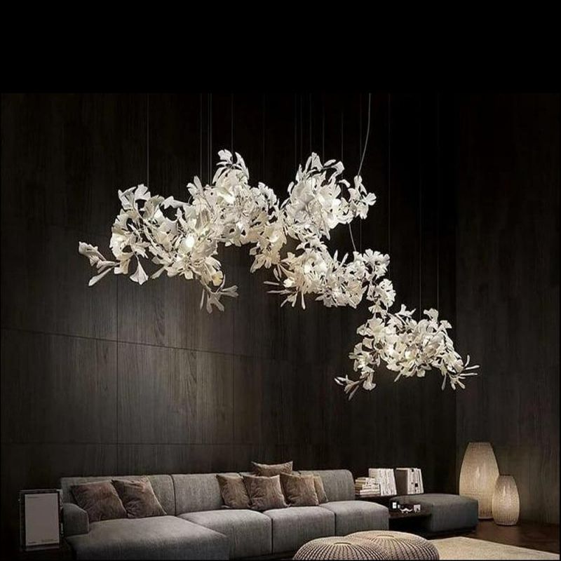 Ceramic Ginkgo Branch Chandelier chandeliers for dining room,chandeliers for stairways,chandeliers for foyer,chandeliers for bedrooms,chandeliers for kitchen,chandeliers for living room Rbrights 70.9" L  