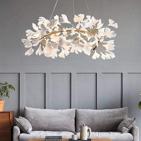 Ceramic Ginkgo Round Chandelier chandeliers for dining room,chandeliers for stairways,chandeliers for foyer,chandeliers for bedrooms,chandeliers for kitchen,chandeliers for living room Rbrights 39"  