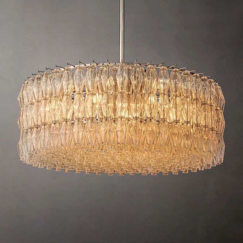 CHIARE  Glass Tiered Round Chandelier D 47“