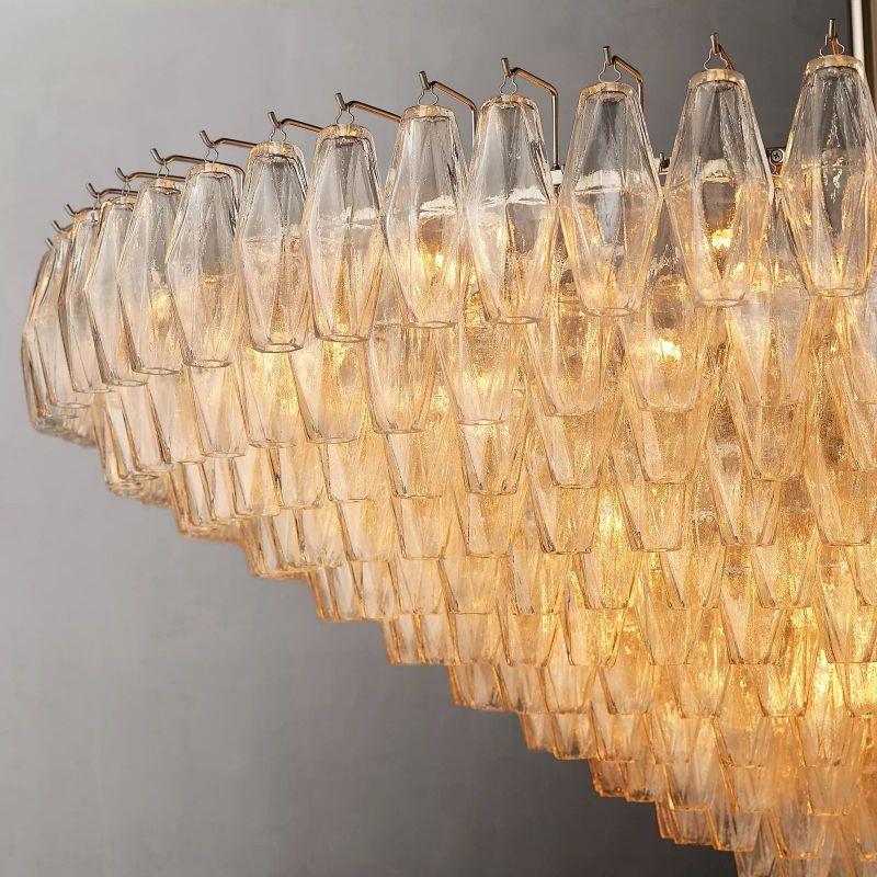 Chara Glass Tiered Round Chandelier 62"