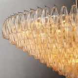 Chara Glass Tiered Round Chandelier 62"