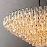 Chara Glass Tiered Round Chandelier 62"